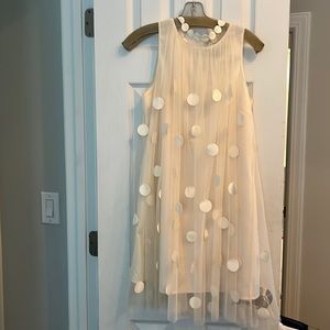Cocktail dress- cream dots